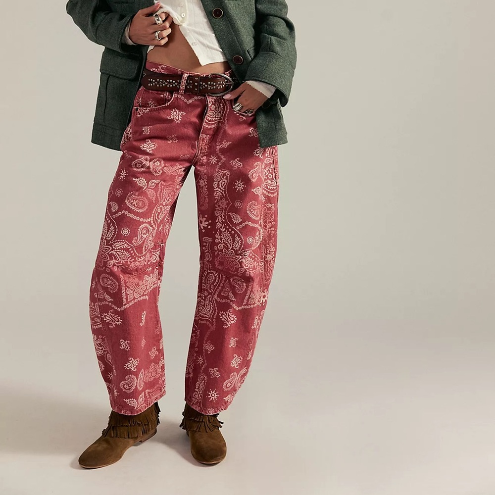Free People red paisley pants